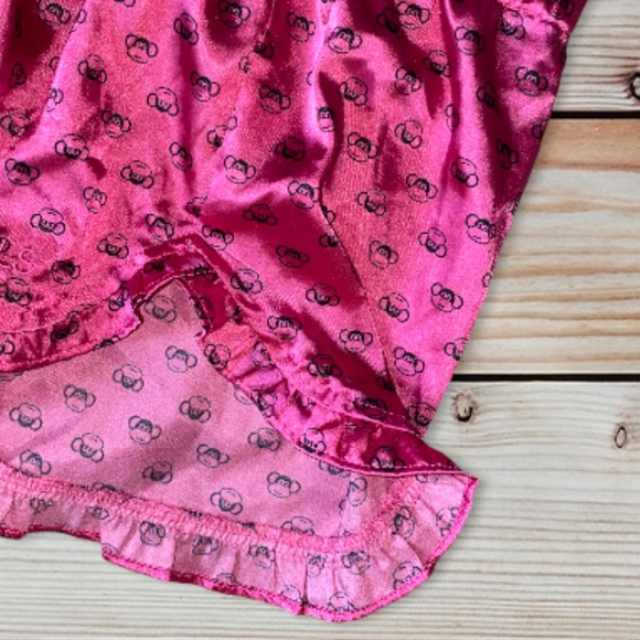 Y2K monkey pink satin shorts - Picture 3 of 4
